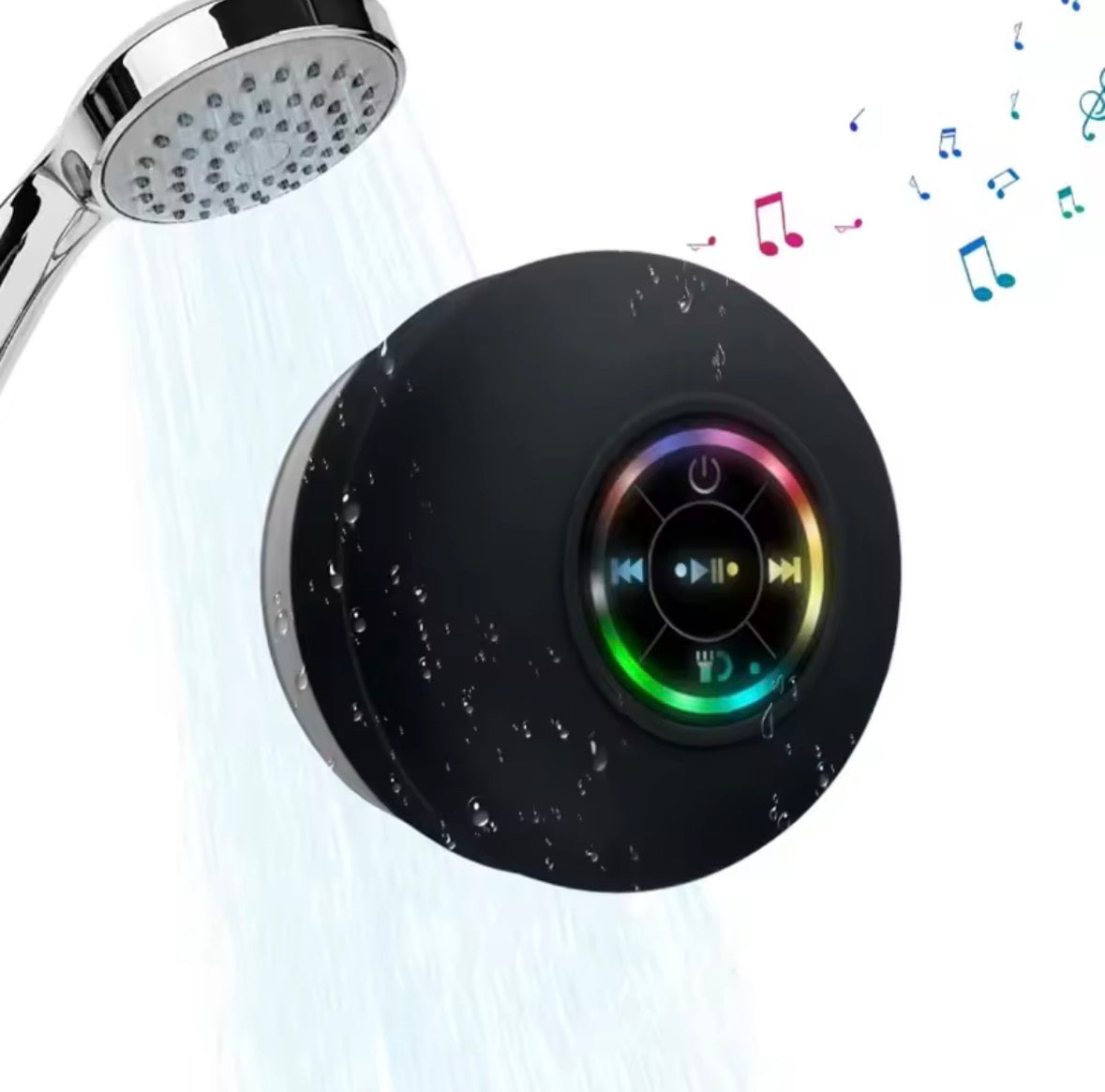 Splashy – Enceinte Bluetooth étanche coloris noir, idéale pour la douche