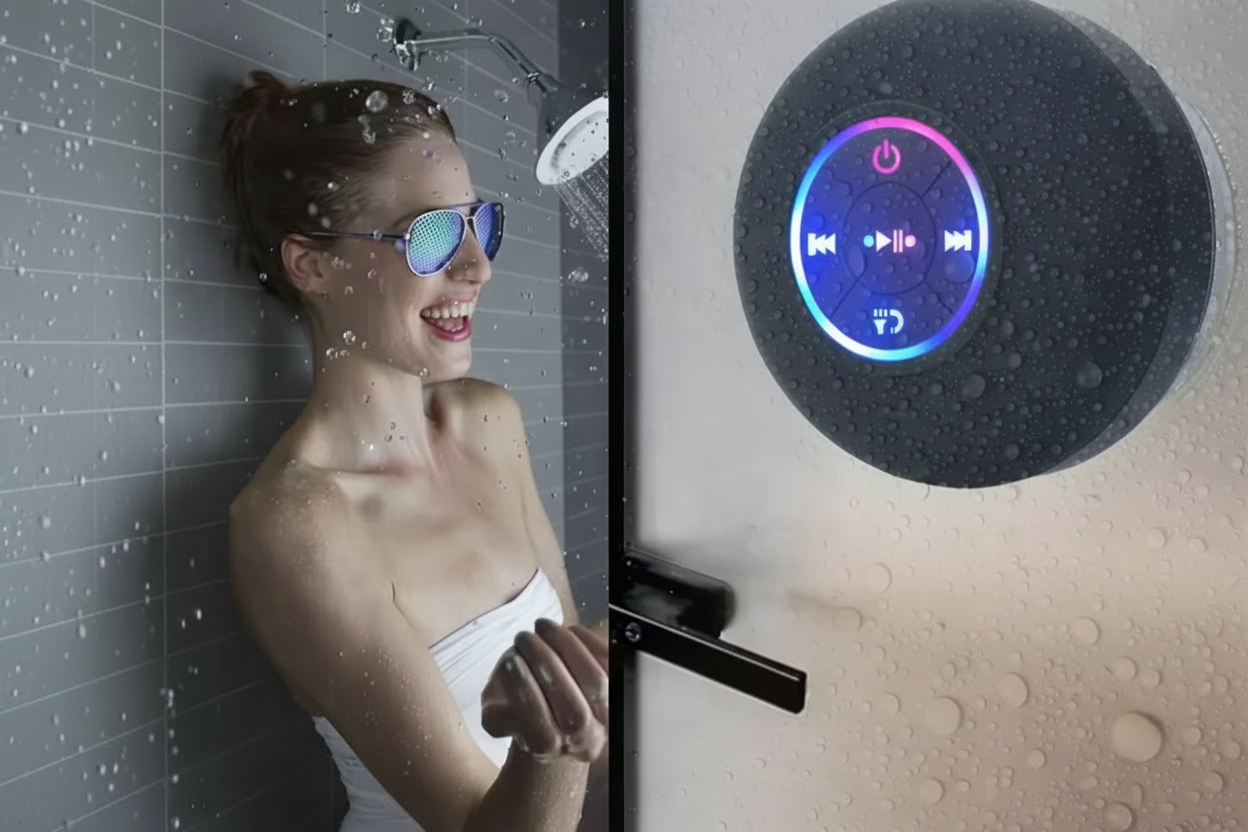 Splashy enceinte bluetooth étanche en situation douche