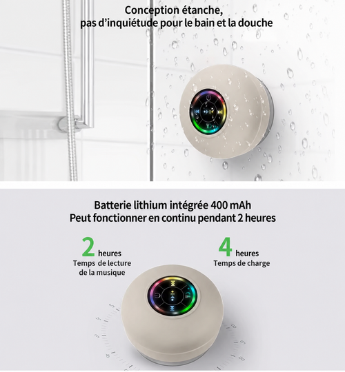 Splashy Beige enceinte waterproof coloris sable vue de côté